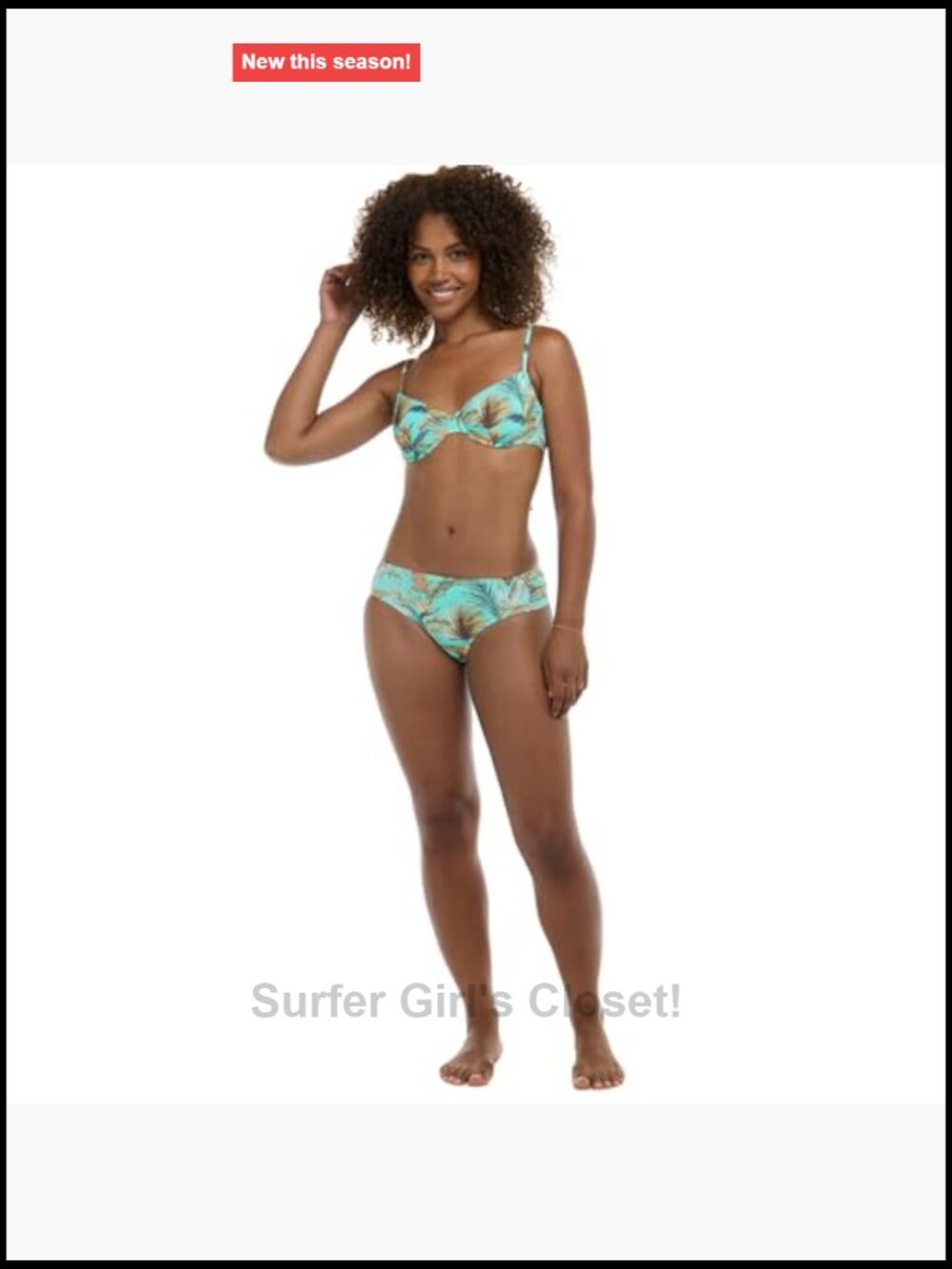 Underwire Bikini Top with Sash-tie Back, Removable Cups, Adjustable Straps, - Picture 2 of 5
